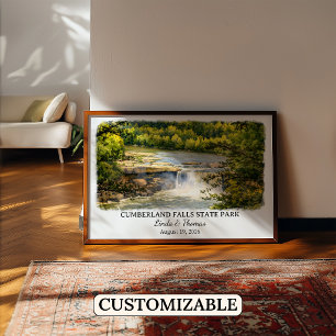 Cumberland Falls State Park Kentucky, Akvarell Poster