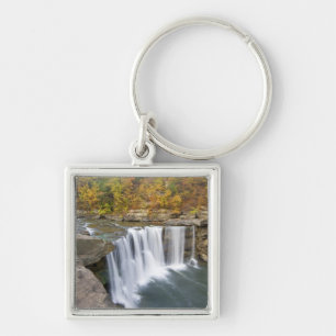 Cumberland Falls State Park nära Corbin Kentucky Fyrkantig Silverfärgad Nyckelring