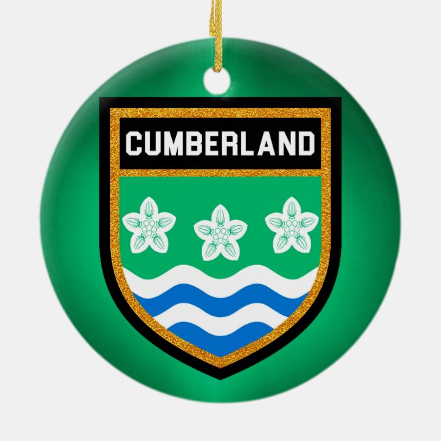Cumberland Flagga Julgransprydnad Keramik (Baksidan)