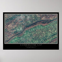 Cumberland Gap nationalparken Satellite Karta Poster