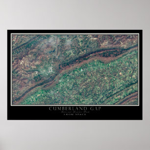 Cumberland Gap nationalparken Satellite Karta Poster