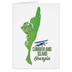 Cumberland, Georgien, Karta Hälsningskort
