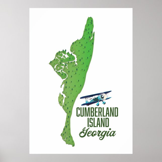 Cumberland island Georgia Karta Poster (Framsidan)