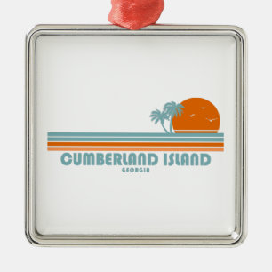 Cumberland Island Georgia Sol Handflatan Träd Julgransprydnad Metall