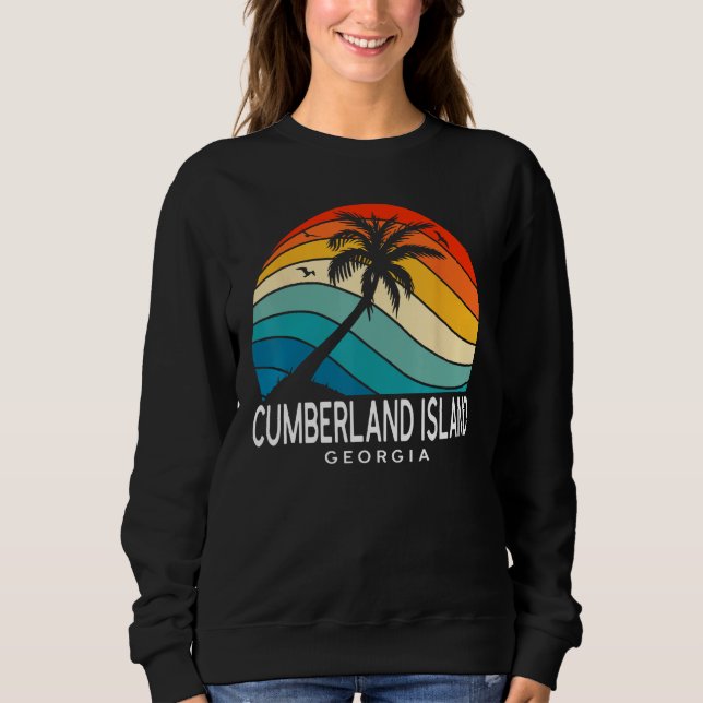 Cumberland Island Georgia Tropical Beach Palm Tree T Shirt (Framsida)