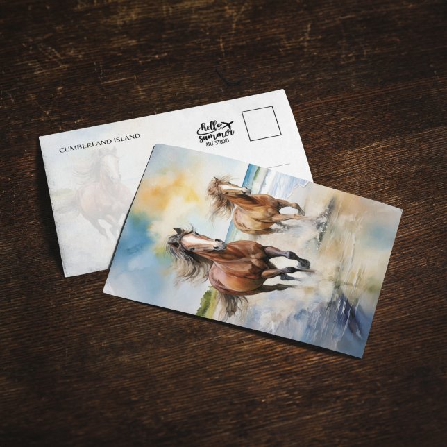 Cumberland Island National Park Horses Postcard Inbjudningar (Skapare uppladdad)