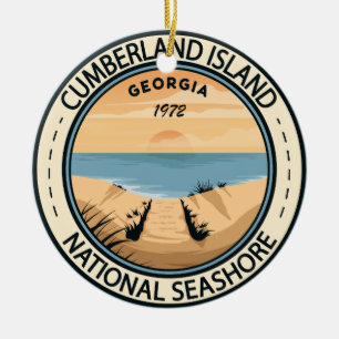 Cumberland Island National Seashore Georgia Badge Julgransprydnad Keramik