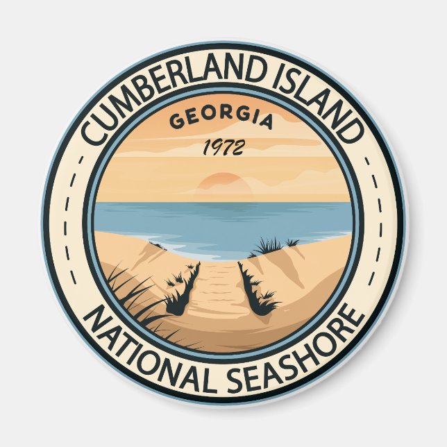 Cumberland Island National Seashore Georgia Badge Magnet (Framsidan)