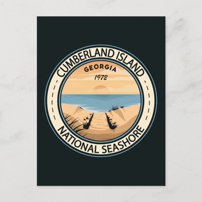 Cumberland Island National Seashore Georgia Badge Vykort (Framsida)