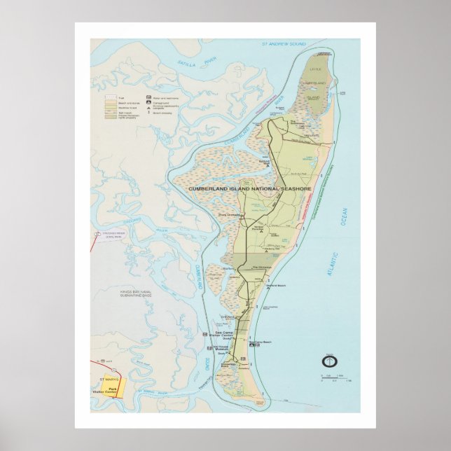 Cumberland Island National Seashore Karta (1991) Poster (Framsidan)