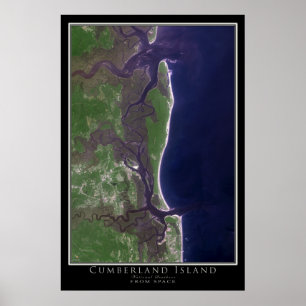 Cumberland Island National Seashore Satellite Kart Poster