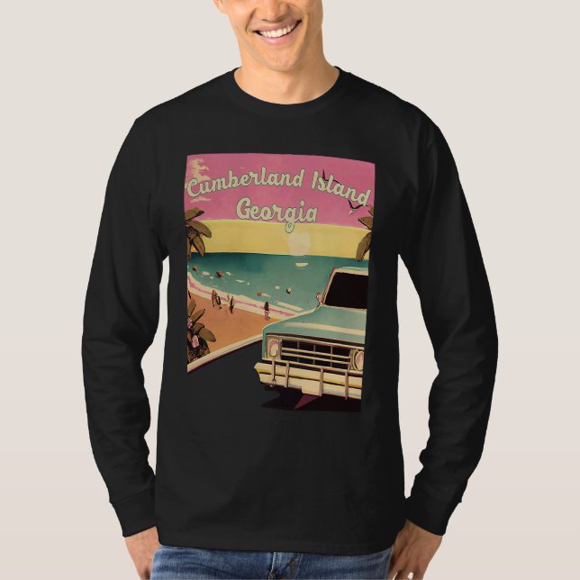 Cumberland Island Retro Beach Vacation Graphics Ge T Shirt (Framsida)