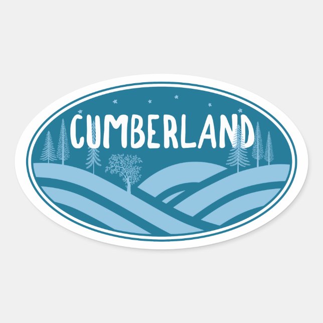 Cumberland Maryland Outdoors Ovalt Klistermärke (Framsida)