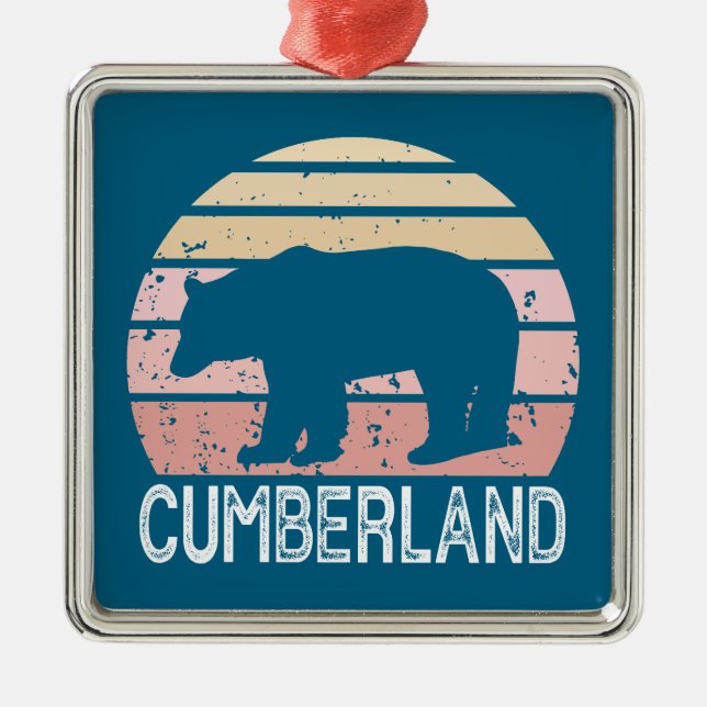 Cumberland Maryland Retro Bear Julgransprydnad Metall (Framsidan)