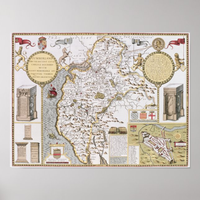Cumberland och den antika staden Carlile Poster (Framsidan)