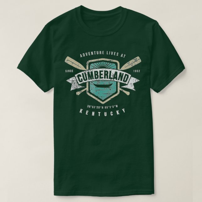 Cumberland Sjö Kentucky Fishing Boating Camping T Shirt (Design framsida)