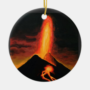 Cumbre Vieja vulcano Julgransprydnad Keramik