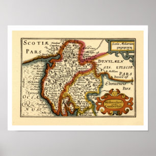 Cumbria (Westmorland, Cumberland) Antiquarian Kart Poster