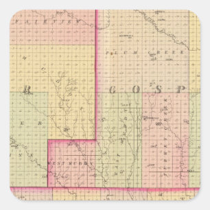 Cuming County Nebraska Fyrkantigt Klistermärke