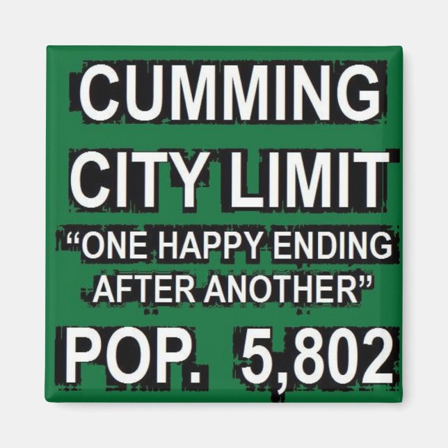 Cumming Georgia Funny City Limit-tecken Magnet (Framsidan)