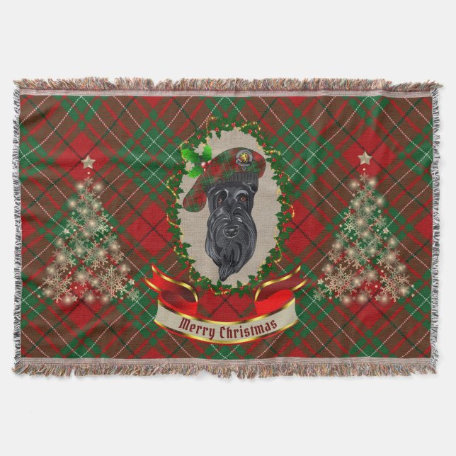 Cumming Scottie Hund jul Throw Blanket Filt (Framsidan)