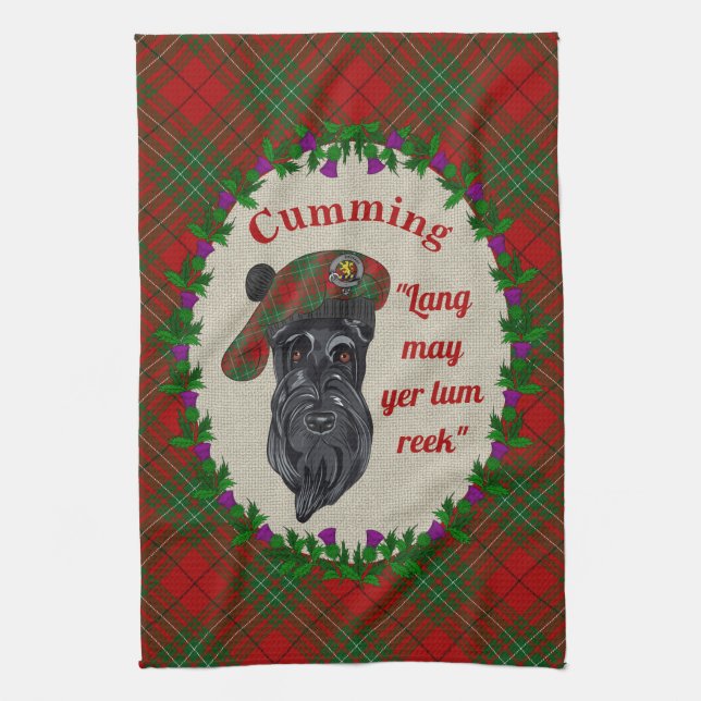 Cumming Scottie Hund Kitchen Towel Kökshandduk (Vertikal)