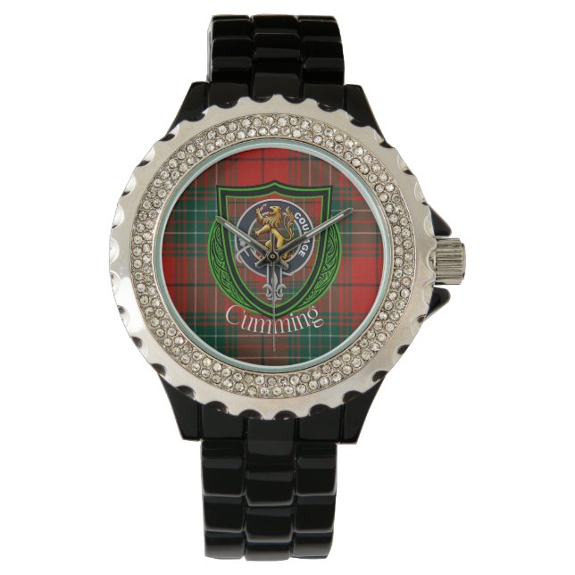 Cumming Scottish Clan Tartan & Crest Armbandsur (Framsida)