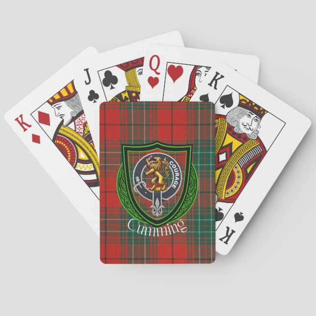 Cumming Scottish Clan Tartan & Crest Casinokort (Baksidan)