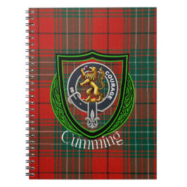 Cumming skotska klan tartan och vapensköld anteckningsbok