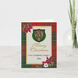 Cumming skotska klanens tartan och vapensköld kort
