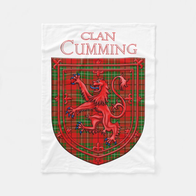 Cumming Tartan Scottish Plaid Lion Rampant Fleecefilt (Framsidan)
