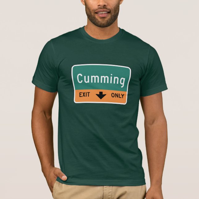 Cumming vägmarkör, Georgia, USA Tee Shirt (Framsida)