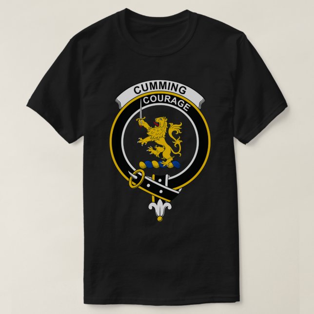 Cumming Vapensköld Tartan Klan Scottish Klan T Shirt (Design framsida)