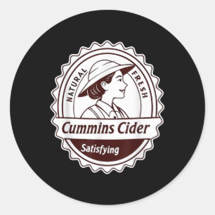 Cummins Cider Tröja - Roligt Skämt Nyhet Gag-Gåva  Runt Klistermärke