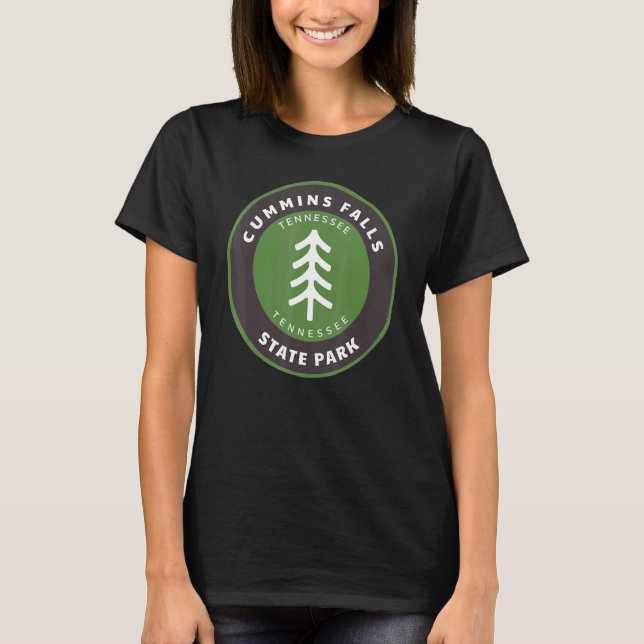 Cummins Falls State Park Tennessee Tn Forest Badge T Shirt (Framsida)