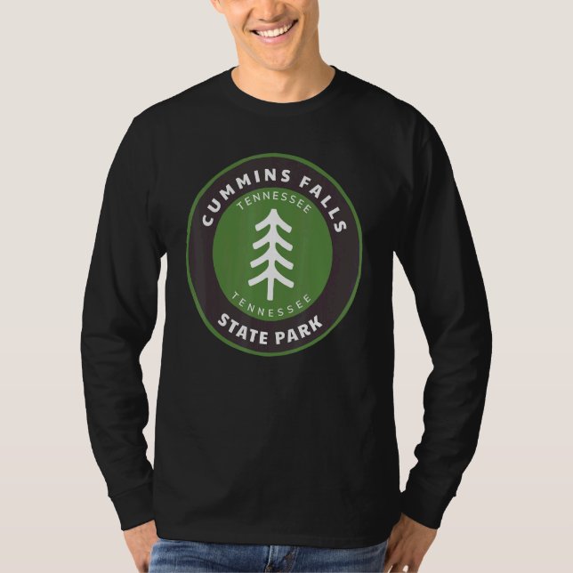 Cummins Falls State Park Tennessee Tn Forest Badge T Shirt (Framsida)