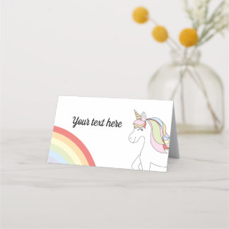 Cumpleaños Unicornio Placeringskort