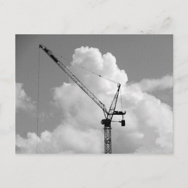 Cumulonimbus Crane - Black and White Vykort (Framsida)