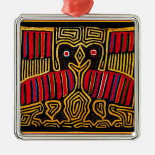 Cuna Indian Mola Anka Design Julgransprydnad Metall