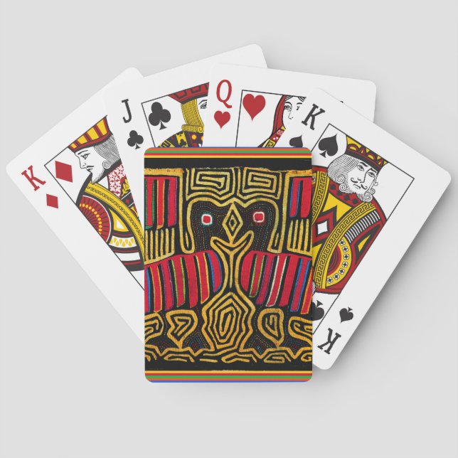 Cuna Indian Mola Anka Design Spelkort (Baksidan)