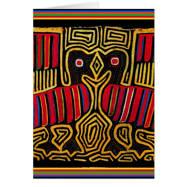 Cuna Indian Mola Ankd design Hälsningskort (Framsidan)