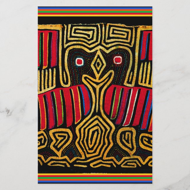 Cuna Indiansk Mola Anka Design Brevpapper (Framsida)