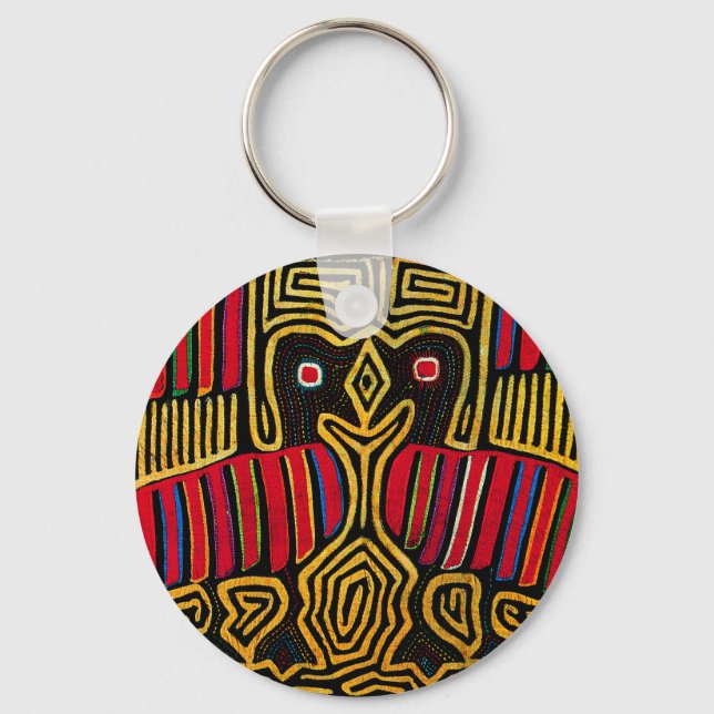 Cuna Indiansk Mola Anka Design Nyckelring (Framsida)