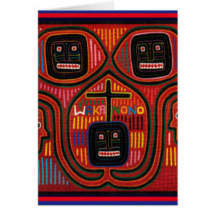 Cuna tribal design hälsningskort