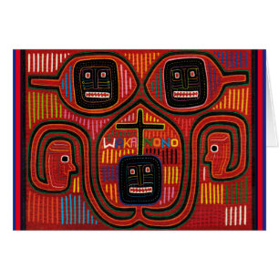Cuna Tribal Design Hälsningskort
