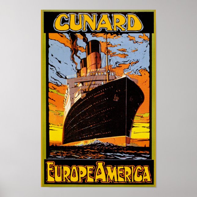 Cunard Europa-Amerika Poster (Framsidan)