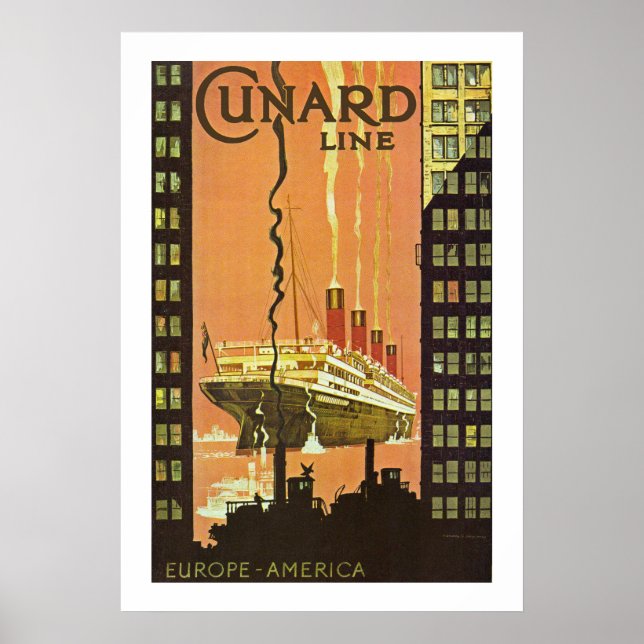 Cunard Europe-America Poster (Framsidan)
