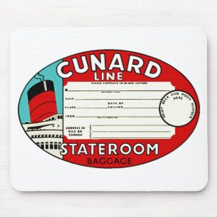 Cunard fodrar bagageetiketten musmatta