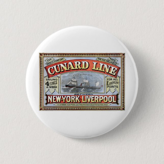 Cunard fodrar den New York Liverpool affischen Knapp (Framsida)