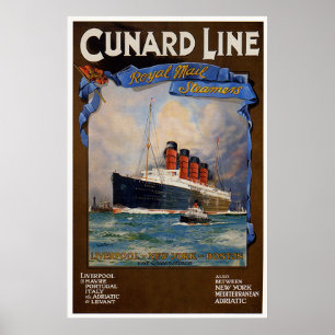 Cunard fodrar - Lusitania Poster